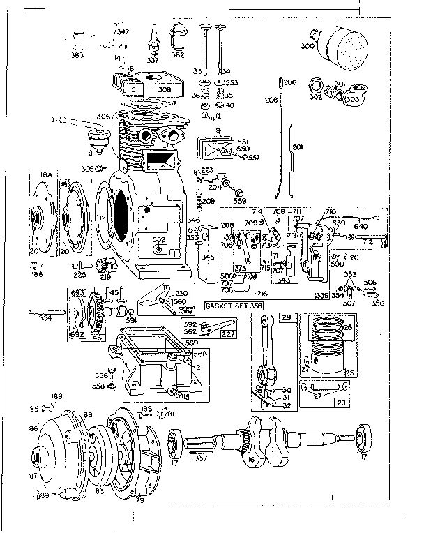 Replacement Parts Diagram and Parts List for 191400-191477 0010 - 0040 Briggs and Stratton Engine